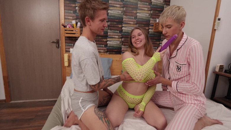Oliver Strelly: The Bitch Sticks a Dildo in the Ass of Cute...