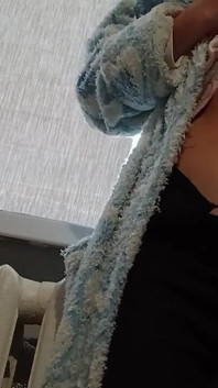 A Slender Brunette in a Robe Masturbates at Home After University
