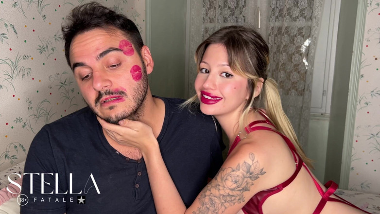 Stellafatale: Non stop rtěnka mu líbá po celé tváři
