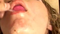 The sexy blonde invites her lover friend to get her pussy screwed and stuffed with cock and sex toys