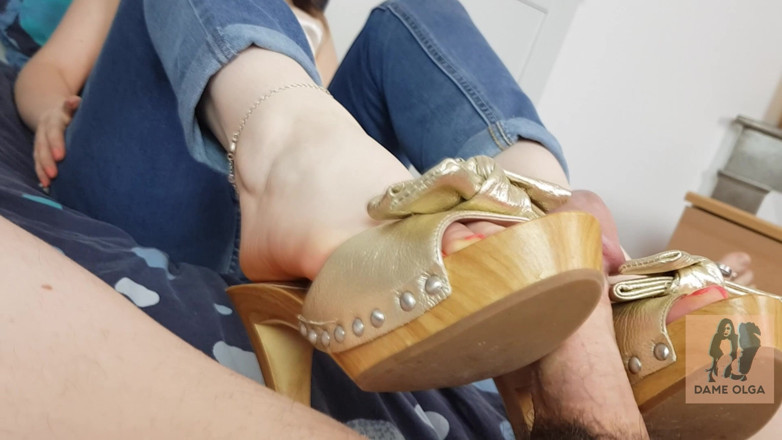Dame Olga: 100 mulas paja de zapatos, juego de zapatos, semen en...