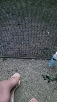 Cumming on Feet Outside