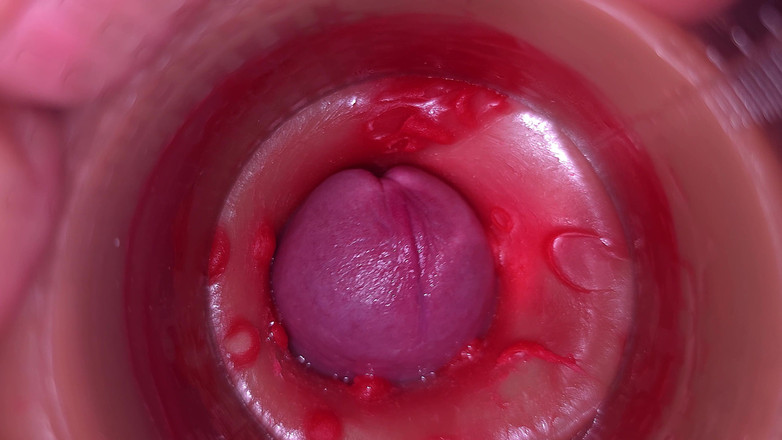 Creme sperm: Kamera v pochvě, děložní pov, creampie 4K