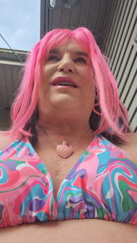 Sitting Outside Sunbathing and Teasing Men!