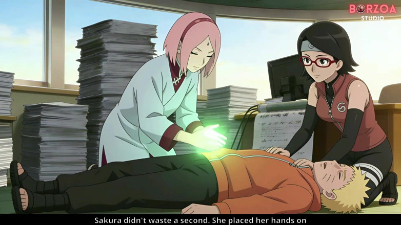 Borzoa: Naruto scopa e sborra dentro sarada mentre sakura sta guardando,...