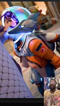 Welcoming Bald Pussy Juno to Planet Earth with Widowmaker’s Hard Fucking Transgender Futa Cock