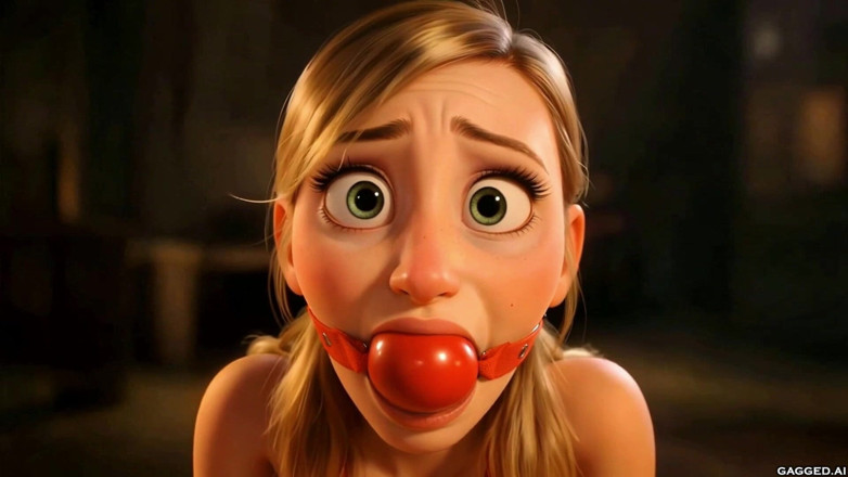 Gagged AI Cartoons: Olivia's Gag Ordeal