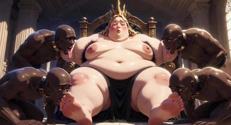 Anime Hentai: SSBBw queen body worship - schiavi che leccano tutto il suo...