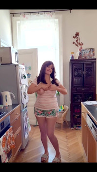 Big Titty Kitchen Flash Housewife Gone Wild!