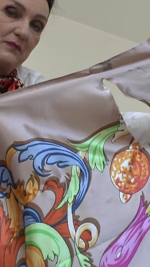 Lady Victoria Valente: Destroying Shiny Satin Scarves! Watch and Cum All Over the...