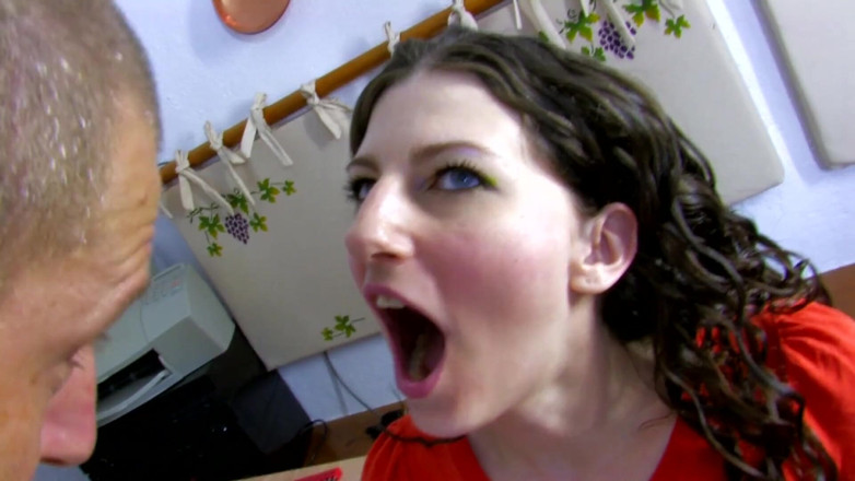 Amaspain: Young and hot brunette ass fucked on the table