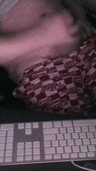 Night Time Masturbation Tease at My Computer with the Webcam on and the Night Time Ready for Action
