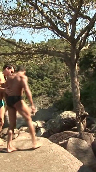 Muscular Guys Have Fun on the Beach and Bask in the Sun!!