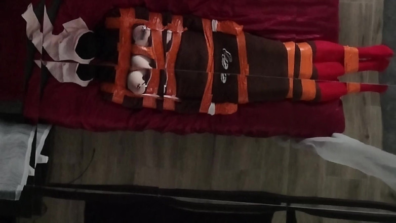 Elena917: Bagian 3 - seks bondage tape, layering stoking, bdsm puting, orgasme