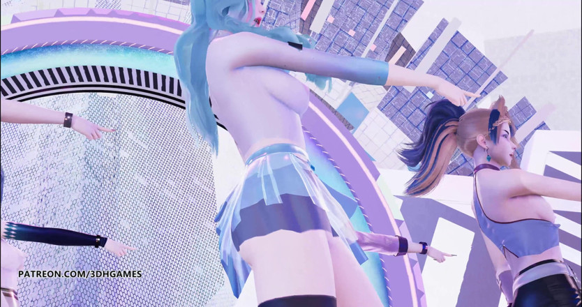 3D-Hentai Games: [MMD] Aespa - Black Mamba sexy striptease KDA Ahri Akali Seraphine...