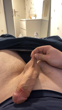 Young Man Playing with Balls and Cock / Milking