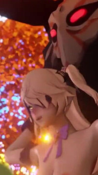 Genshin Impact's Fischl Fucked by Walking Mitachurl on a Harness Restraint Toy - Bondage Carry Fuck