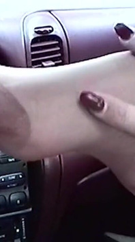 Real Amateur Homemade Stepaunty Wears Nylon Stockings Shows Arches & Huge Tits in Car