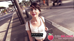 Dates66: Naughty! Petite coed Lou Nesbit ošukaná! (anglicky)