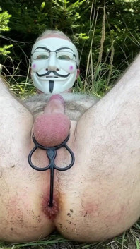Outdoor Anal Play Wiht Toy and Dildo