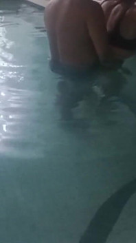Foot Fetish My Stepmom Models Them in the Hotel Pool