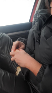 Peeling Orange Long Nail Leather Pants