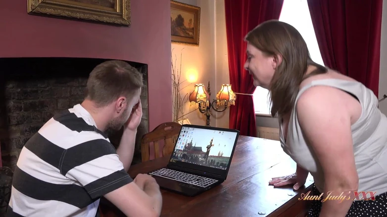 Aunt Judy's XXX: Busty Mature Stepmom Rachel catches her Stepson Masturbating