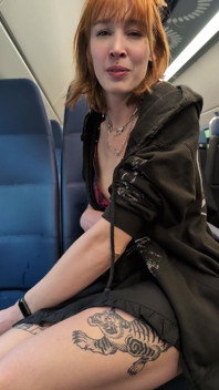 Pissing and Squirting in a Busy Train During the Day