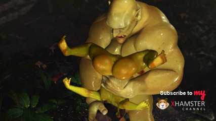 3dxpassion: Green monster Ogre fucks hard a horny female goblin Arwen...
