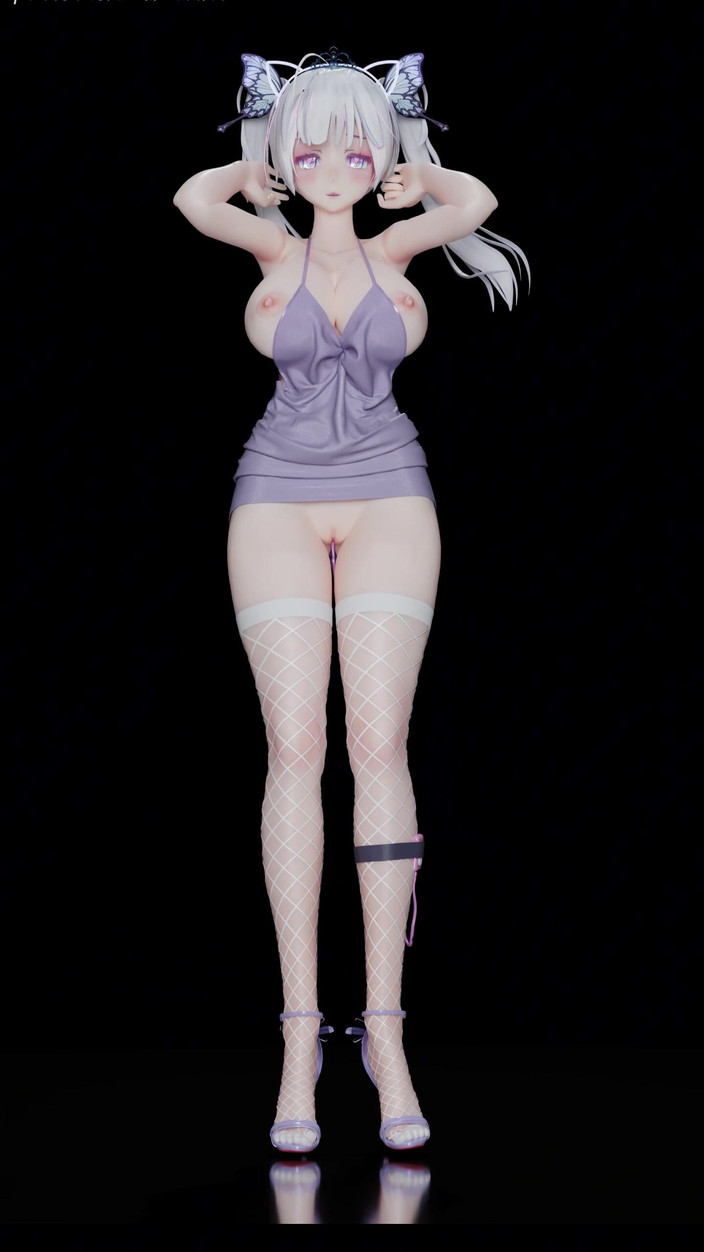 MikuMotion: Exid - bas résille blancs roses et sexy ; Plug anal ; Queues...