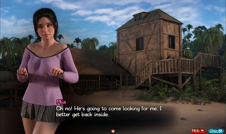 Dirty GamesXxX: Treasure of Nadia: sexy milfka s obrovskými prsy na pláži...