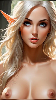 Lustrender Mre Style Nahá Elf Girl Slideshow - Sexy Ai Fantasy Elf kundička a prsa