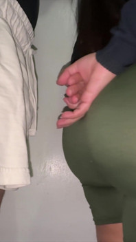 Big-ass Woman Touches a Stranger's Penis