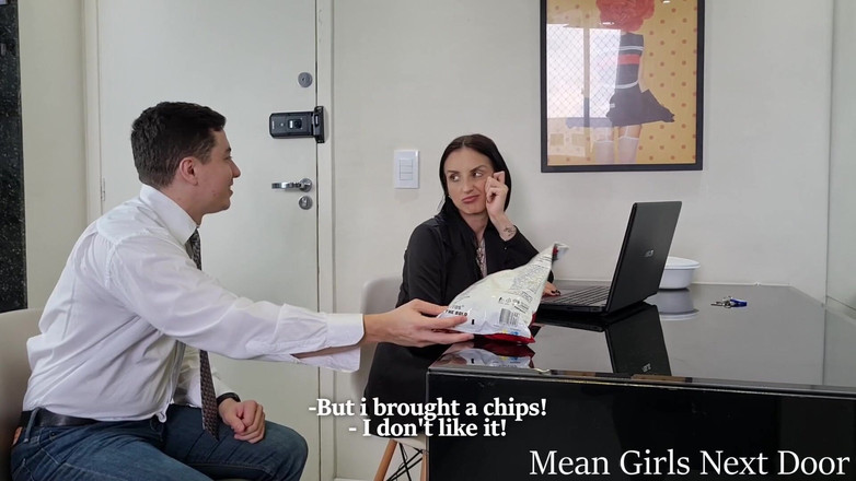 Queen Lytta ballbusting and cum lick: Vitoria Vonteese dan Mr Pine - Rakan Sekerja Pejabat Seksi Mendominasi...