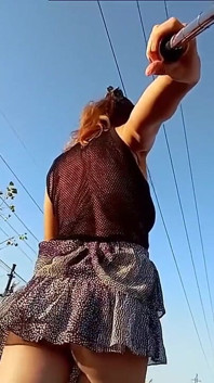 Walking in front of the factory and candle my pussy