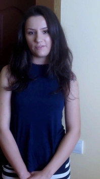 Sexy Amateur Brunette Strips and Shows Her Body