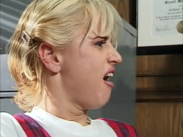 Vintage megastore: Three young chicks get fucked a lucky teacher.