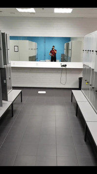 At the gym locker room