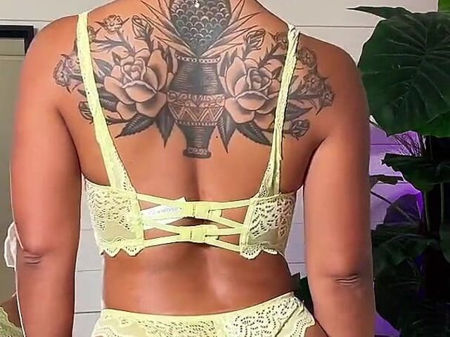 Transparent Lingerie Try on for Black MILF (Miss Fluo)