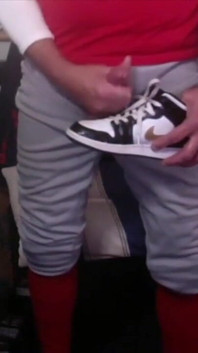 Horny After Baseball Practice Jockdad87 Busts a Nut on a Jordan Shoe
