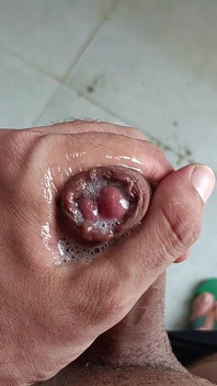 Indian Boy Peeing in Bathroom and Masturbation Pink Cock