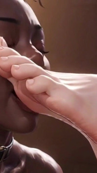 Interracial foot fame - ebenholz-sklave bedient blonde füße der königin