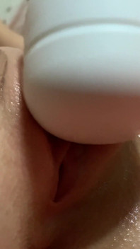 A Young Brunette Masturbates and Cums From a Toy, Female Orgasm