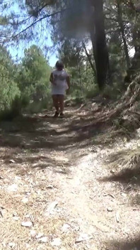 Another Clip Where You See Me in a White Dress After a Photo Shoot Walking Down a Steep Path with My Tits Out on Display.
