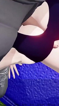 Tante seksi 3d dengan toket besar diikat dengan gameplay animasi yang bernafsu