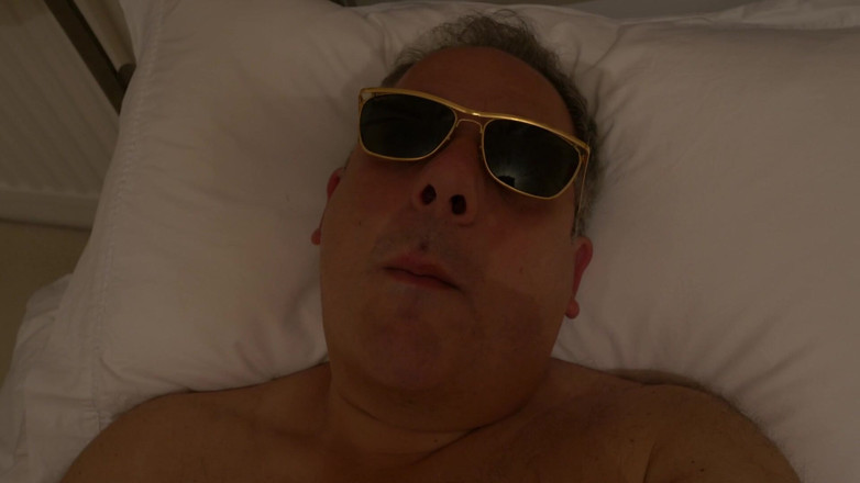 George Rex Solo: POV Nude Jerk off in Bed Wearing Sunglasses and Yawning