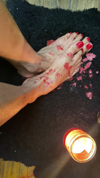 Really Nice Tiny Feet with Red Long Toes with Candle Wax