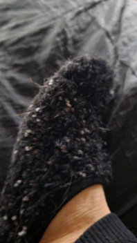 Fuzzy Sock Foot Peek-a-boo