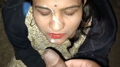 Train Railway Track at Night Cum on Face and Cum in Mouth and Blowjob