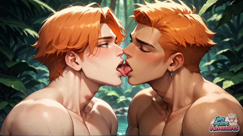 Gay Anime Adventures: Rozgrzewka Muscle Man's Jungle roznieca wilgotne orgazmy g-string - najgorętsze gej...